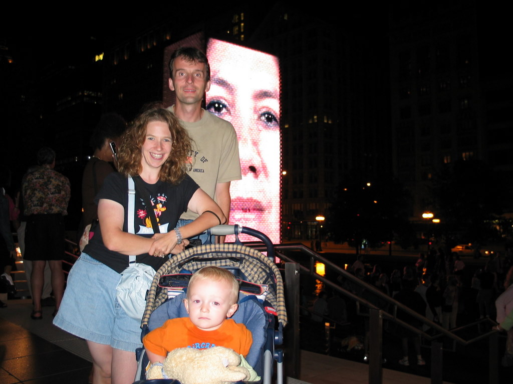 Crown Fountain
This strange new Chicago fountain features huge video faces.
