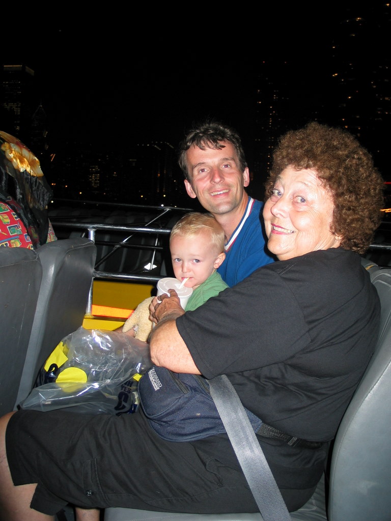 Speedboat
Grandma, Tim, and William enjoy a chilly evening speedboat ride off of Navy Pier to see the fireworks.
