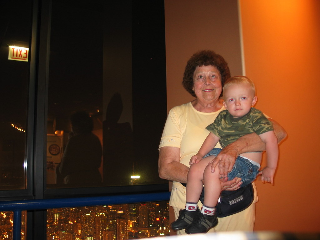 Grandma and William
Grandma and William pose next to the windows of the Sears Tower.
