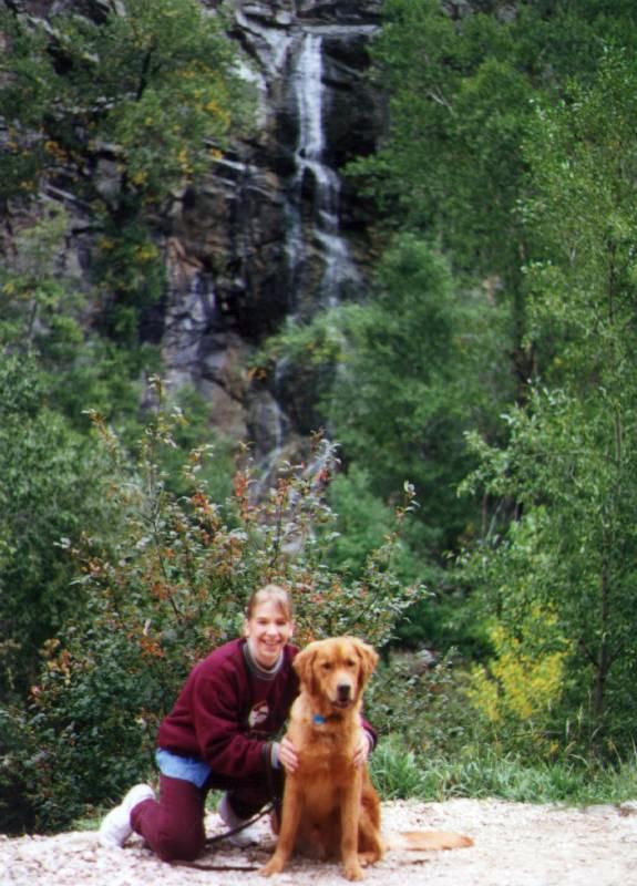 Cathy and Bailey at the falls
