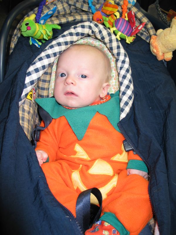 Our Little Punkin'
Andrew gives us his best pumpkin impression.
