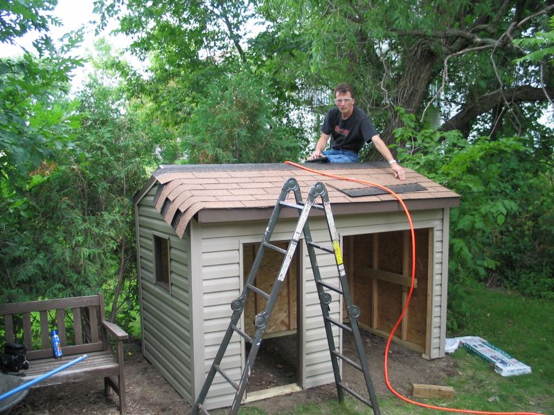 Tim works on the roof
