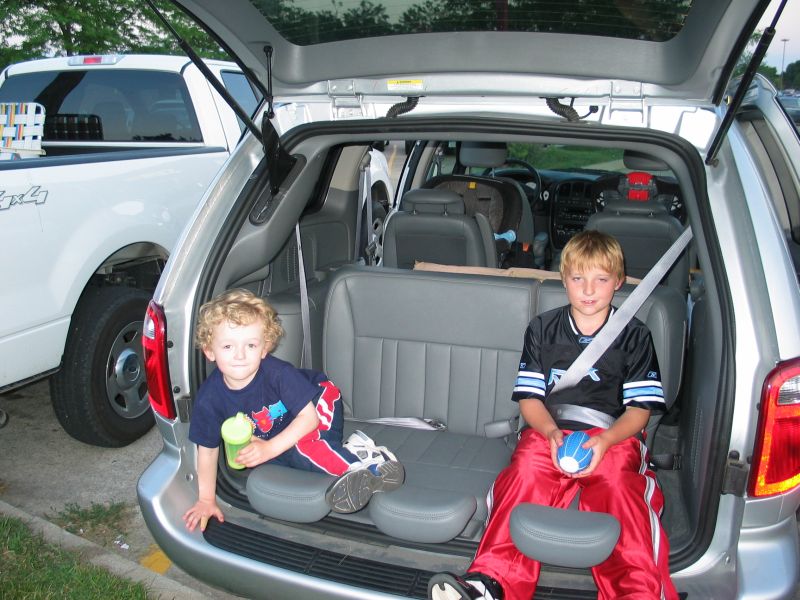 Waiting for the Fireworks
On July 3, William and cousin Lucas wait in the back of our van for the start of the Mason City firework display.
