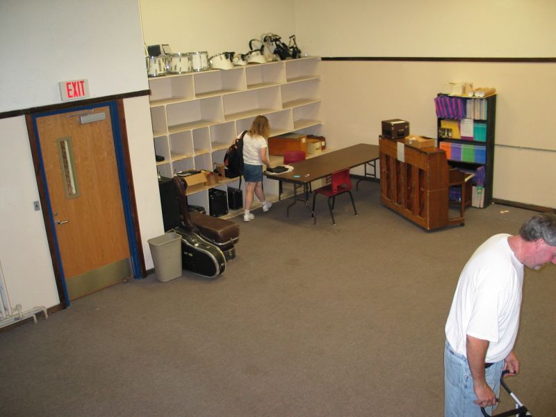 Band Room
When Tim was in 7th grade, this was the band room, and the choir room was across the hall.  When the elementary came over, this became the combined band/vocal room.  
