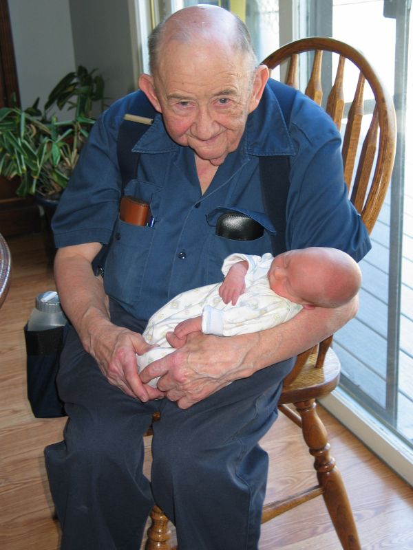 Grandpa and Andrew
Drandpa gets to hold Andrew for the first time.
