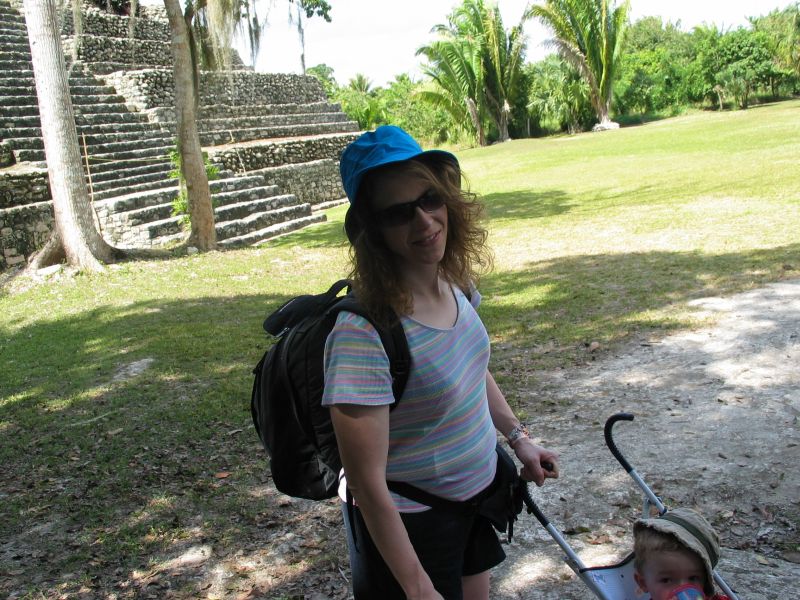 Cathy and William
William rides along at the ruins.  The terrain made for some interesting stroller-pushing...
