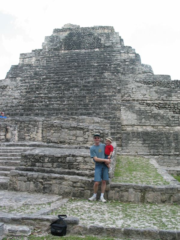 Daddy and William
Dwarfed by the temple.  But you'd think Daddy could have moved the camera bag out of the picture!
