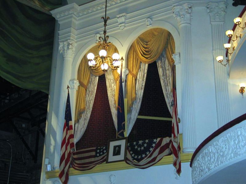 Presidential Box, Ford's Theater
This is the Presidential Box at Ford's theater, which is where Lincoln was viewing the play [i]Our American Cousin[/i] when he was terminally shot.

