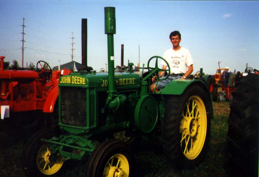 Model D
Tim poses on a John Deere Model D, which was the first Deere tractor to carry their name.
