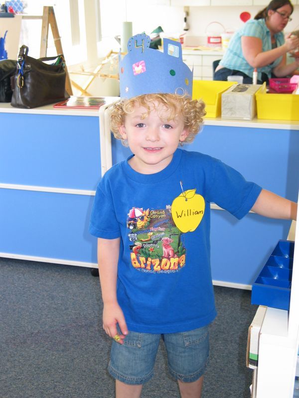 Birthday Boy
Here William's at Preschool, celebrating his birthday.  It's good to be King for a day! 

