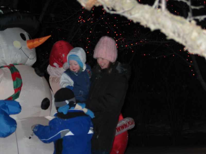 Posing with the Snowman
