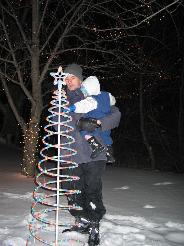 Andrew checks out the LED tree
