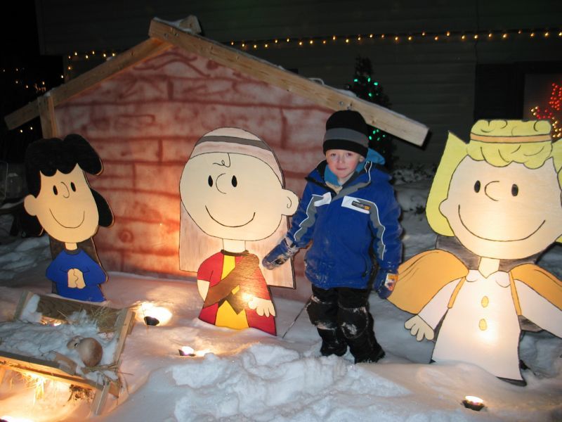 William poses in the Peanuts Nativity
