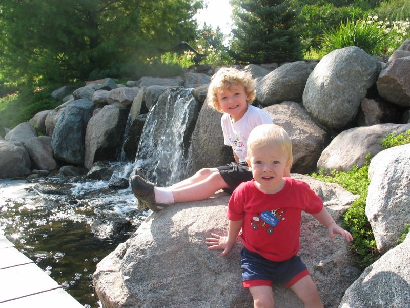 William and Andrew with Waterfall
