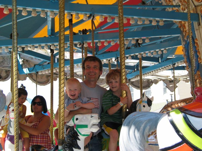 Dad & Boys on the Carousel
