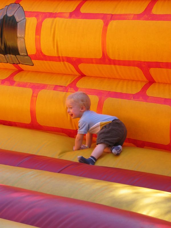 Andrew in the bouncy castle
