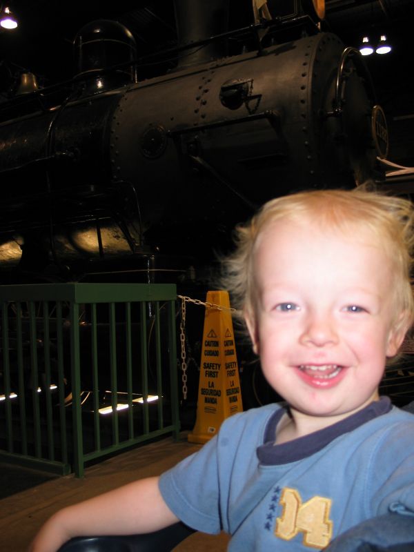 Andrew Happy over Trains
