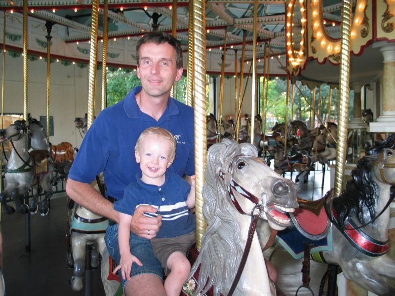 Tim and Andrew on Carousel
