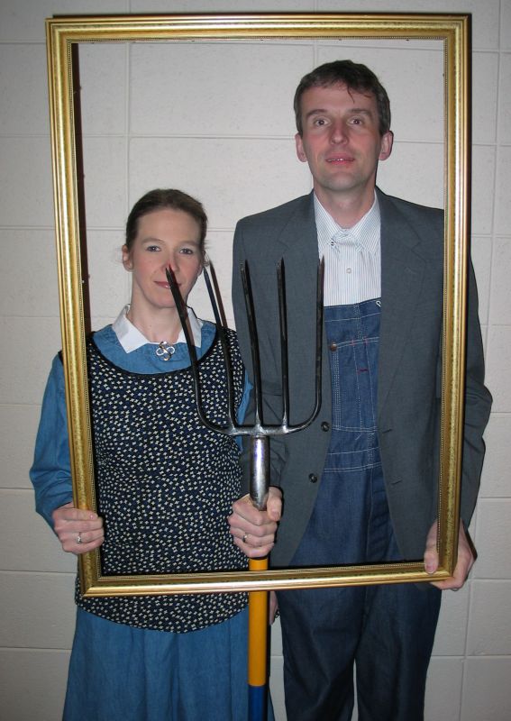American Gothic
For a costume party in February 2008, we needed to come up with some sort of "famous duo".  After racking our brains for awhile, we came up with doing the couple from the famous painting "American Gothic".
