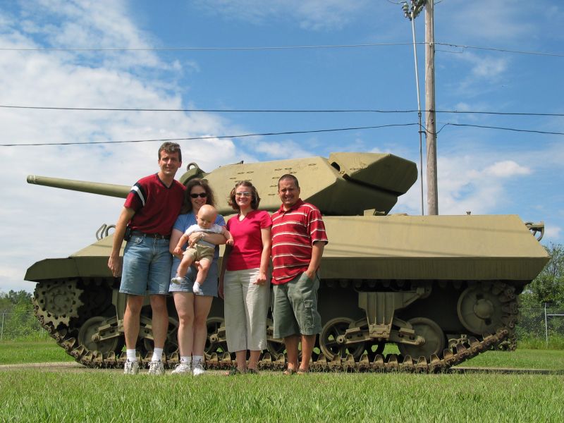 Group Shot
Posing by a tank with our friends Jose and Megan Heurta.

