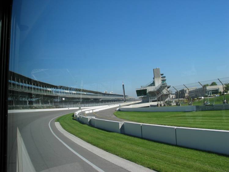 Turn One
This is "turn one" of the Indy 500 racetrack.  If you follow the track back you'll see the scoring pylon.
