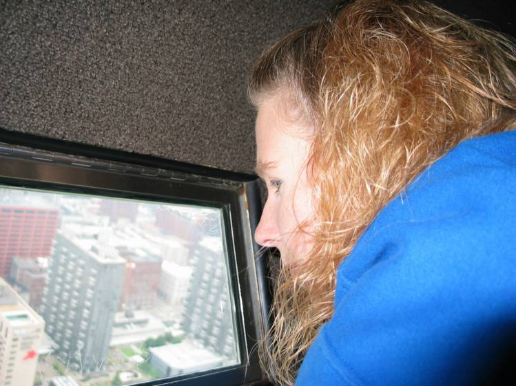 Cathy Looks Outside
Cathy peers through the tiny, yet amazing, windows at the top of the Gateway Arch
